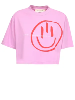 1017 ALYX 9SM Smiley Printed Crewneck Cropped T-Shirt