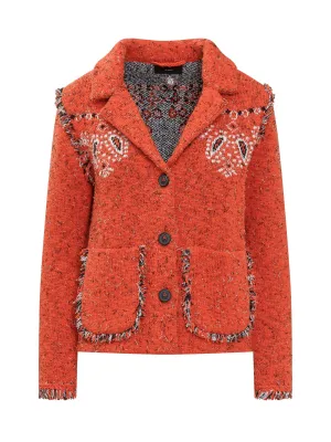 Alanui Bandana Printed Frayed Edge Jacket