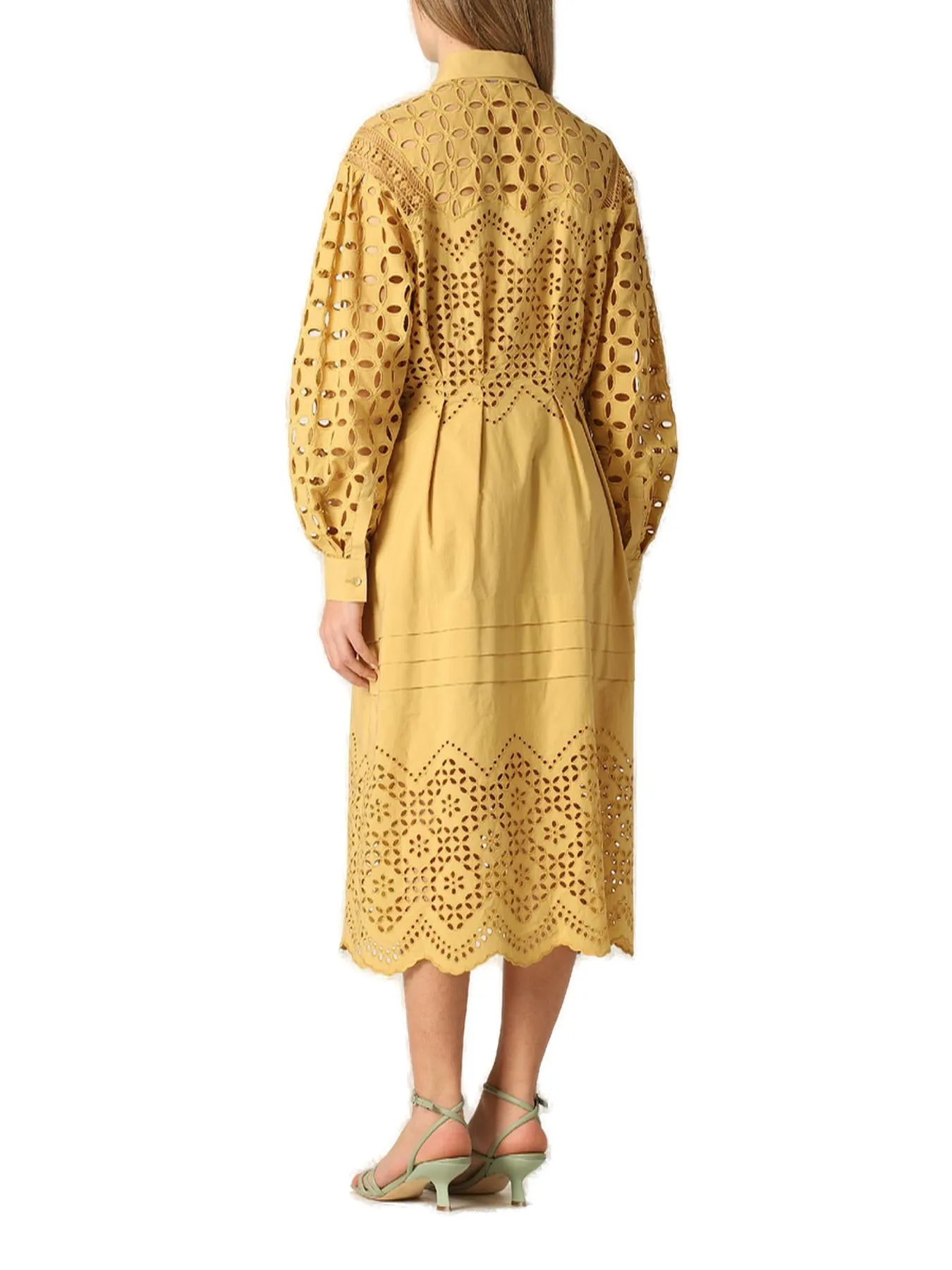 Alberta Ferretti Cut-Out Long-Sleeved Dress