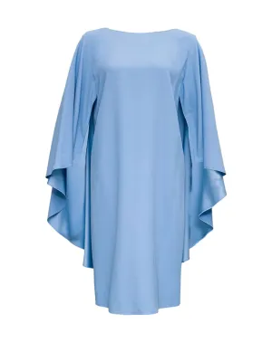Alberta Ferretti Draped-Sleeve Crewneck Dress