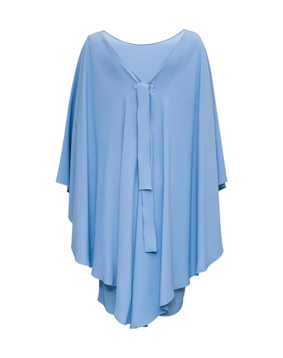 Alberta Ferretti Draped-Sleeve Crewneck Dress
