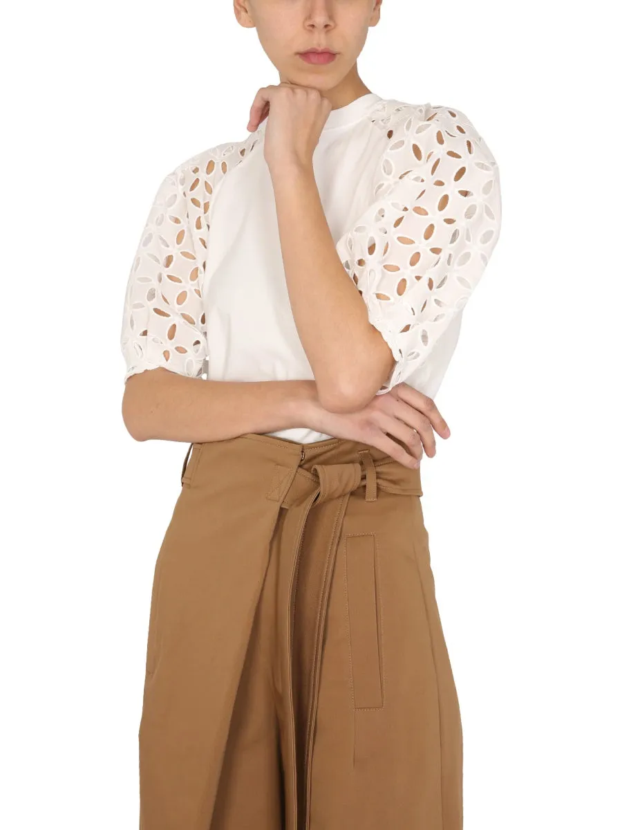 Alberta Ferretti Perforated Detail Top