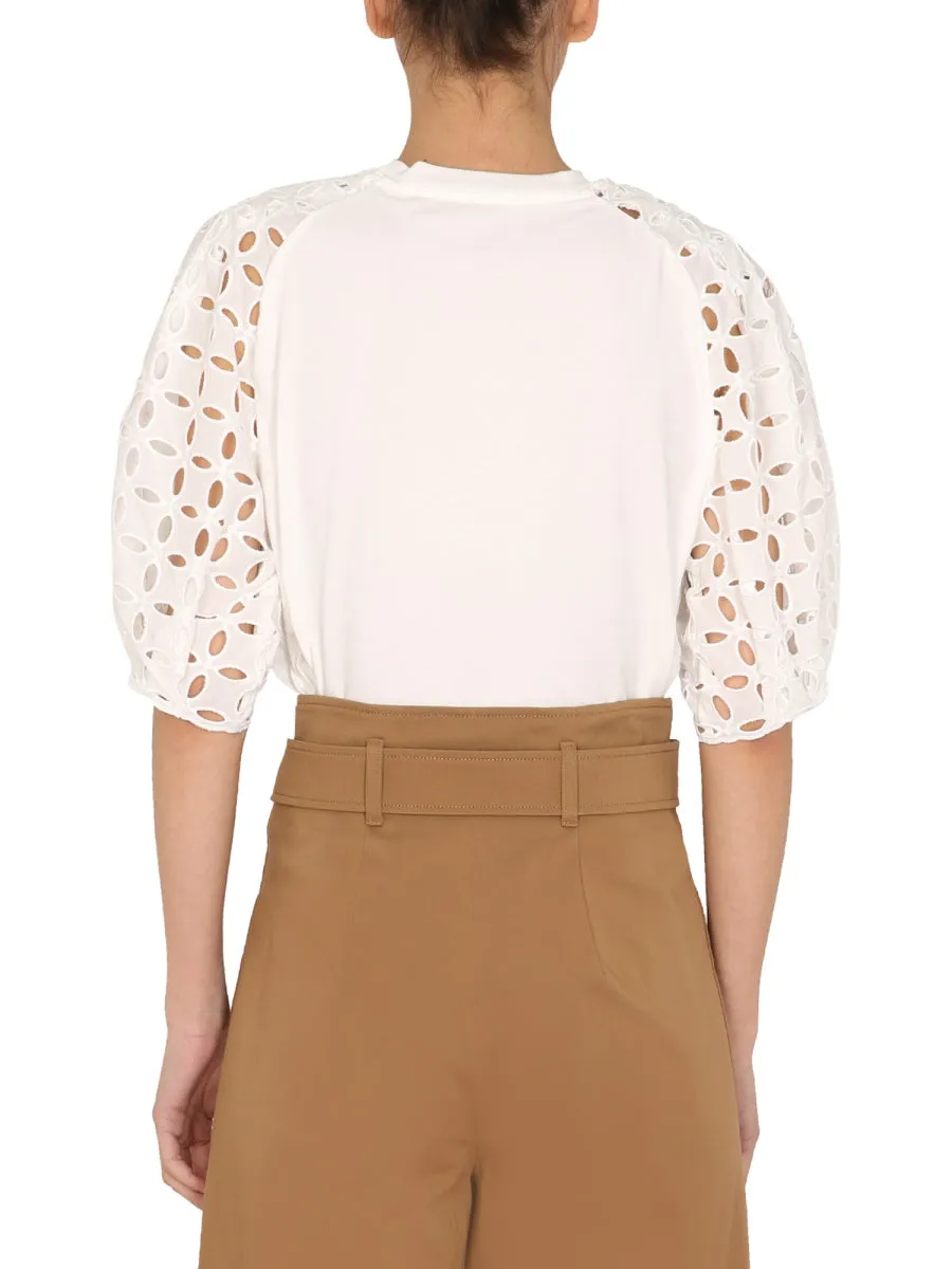 Alberta Ferretti Perforated Detail Top