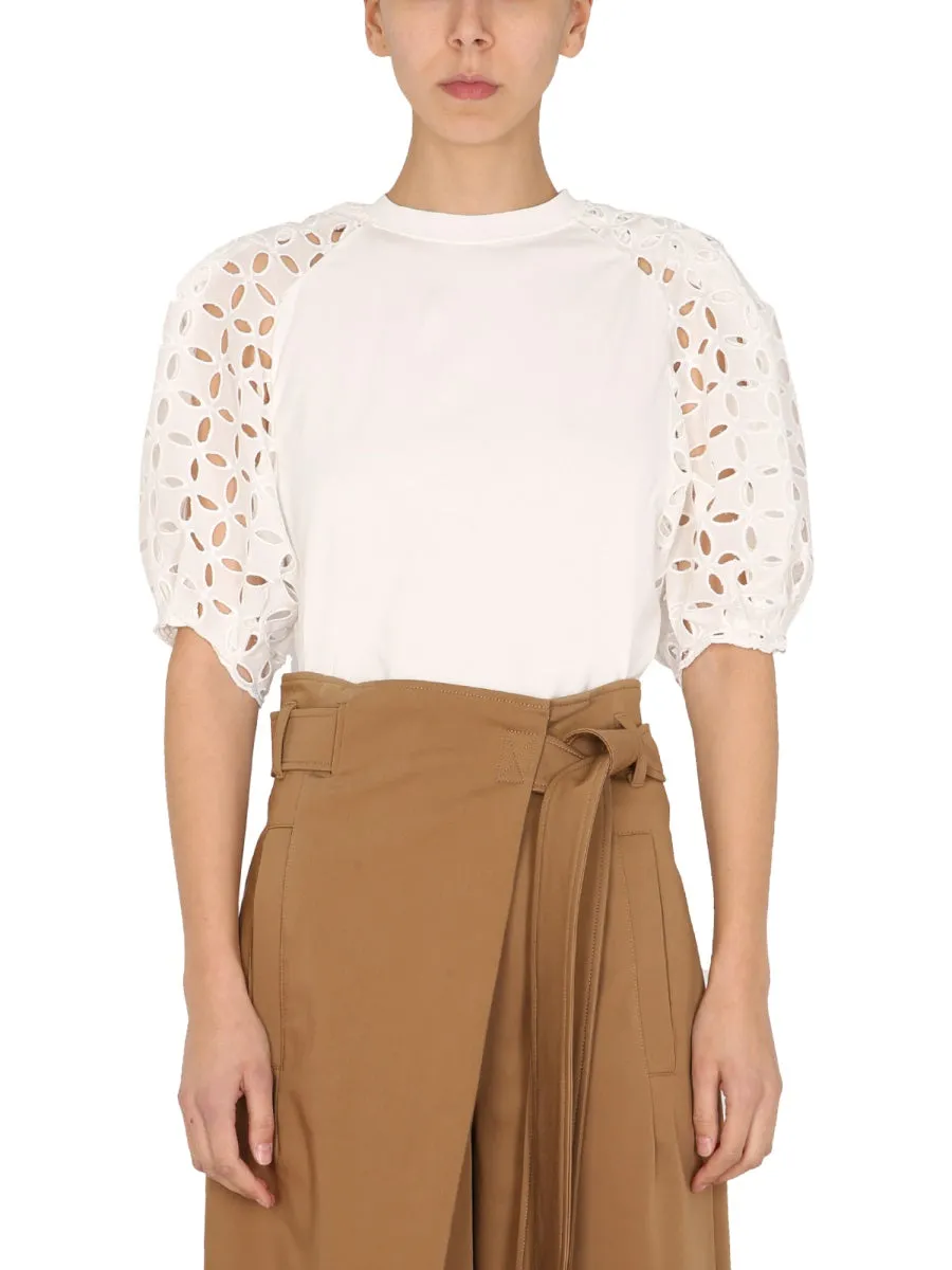 Alberta Ferretti Perforated Detail Top