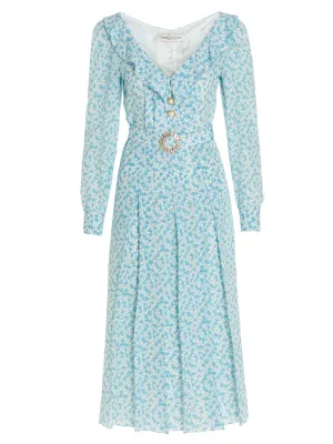 Alessandra Rich Floral Print Midi Dress
