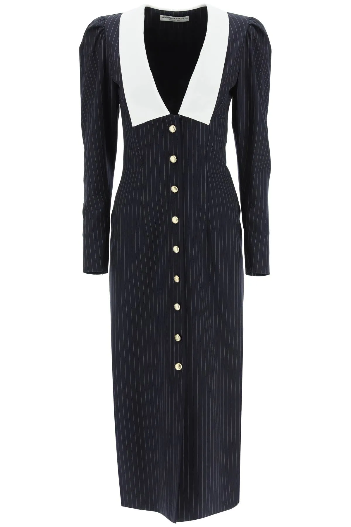 Alessandra Rich Pinstriped Midi Dress