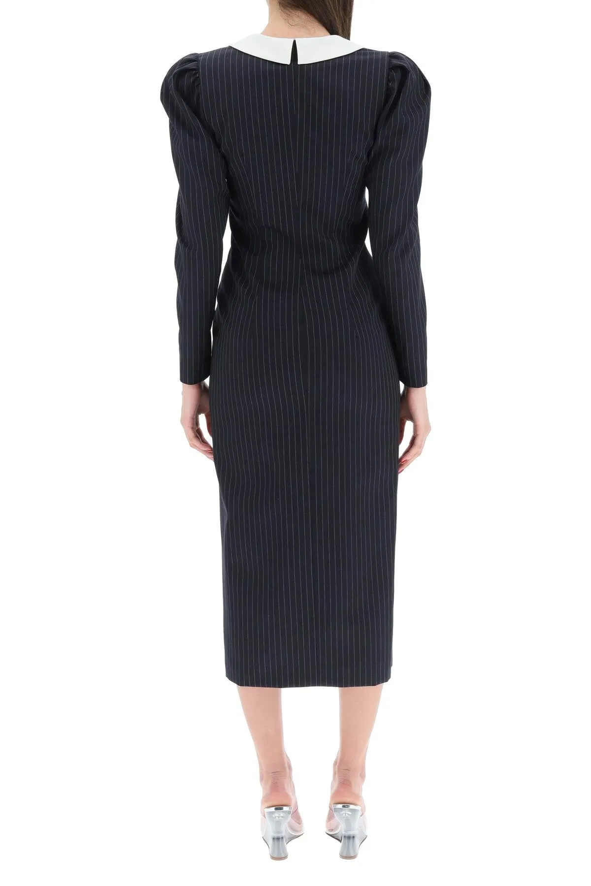Alessandra Rich Pinstriped Midi Dress