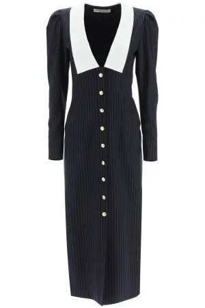 Alessandra Rich Pinstriped Midi Dress
