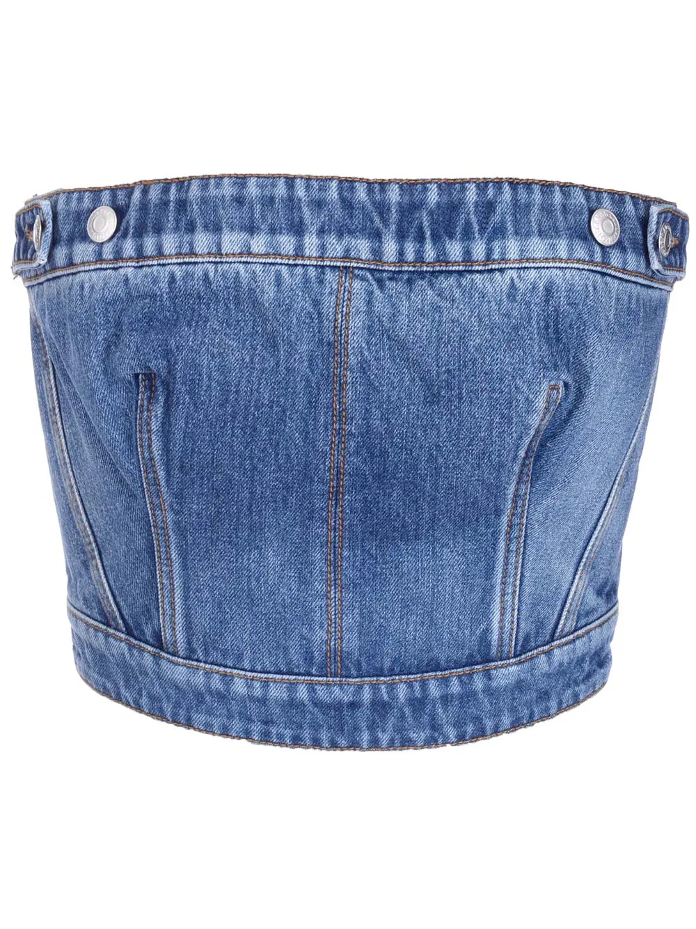 Alexander McQueen Button Detailed Denim Top