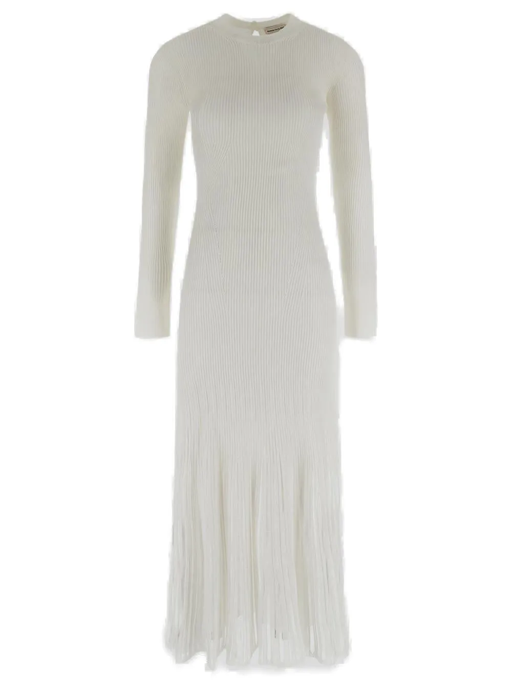 Alexander McQueen Crewneck Pleated Midi Dress