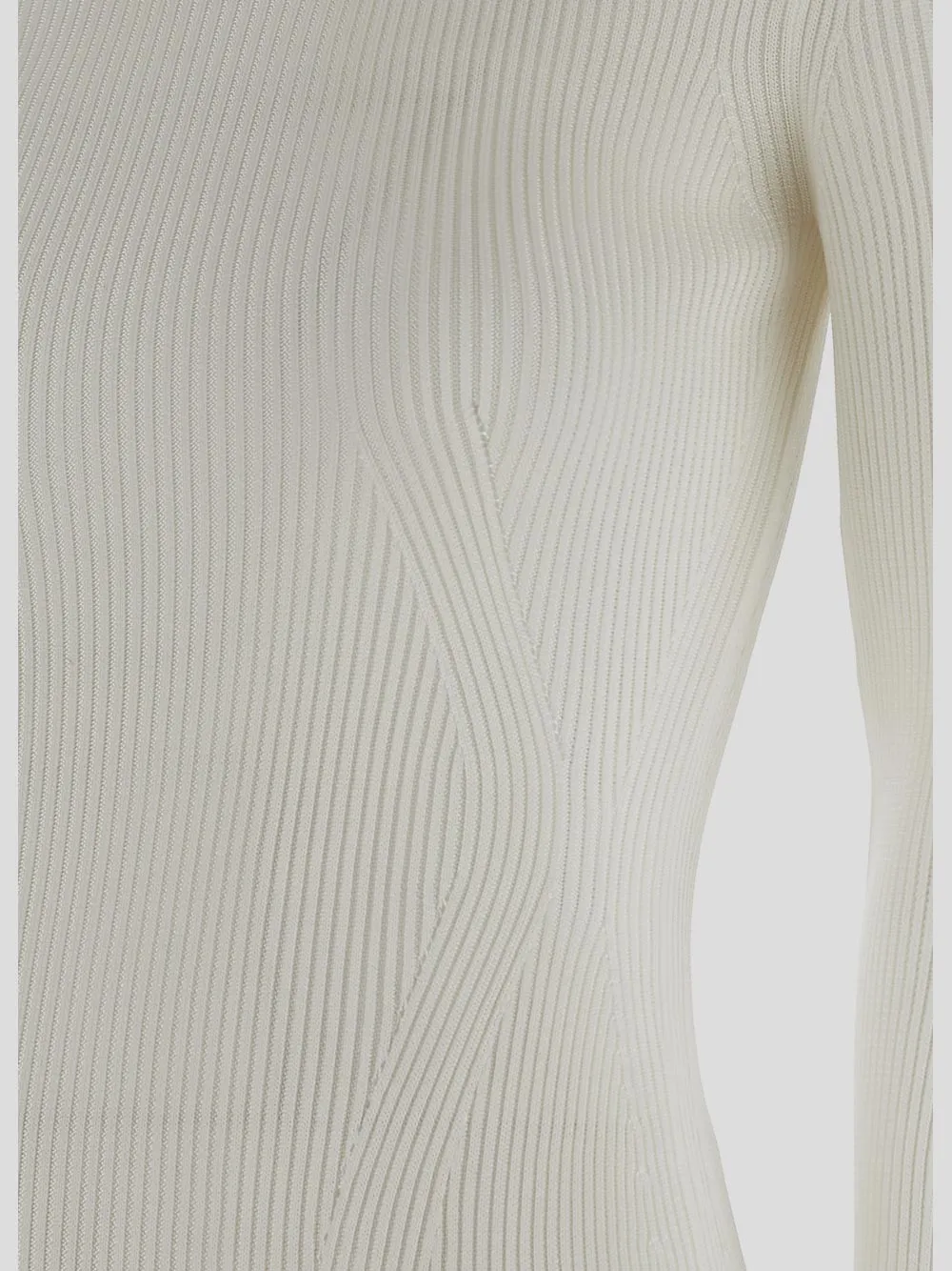 Alexander McQueen Crewneck Pleated Midi Dress