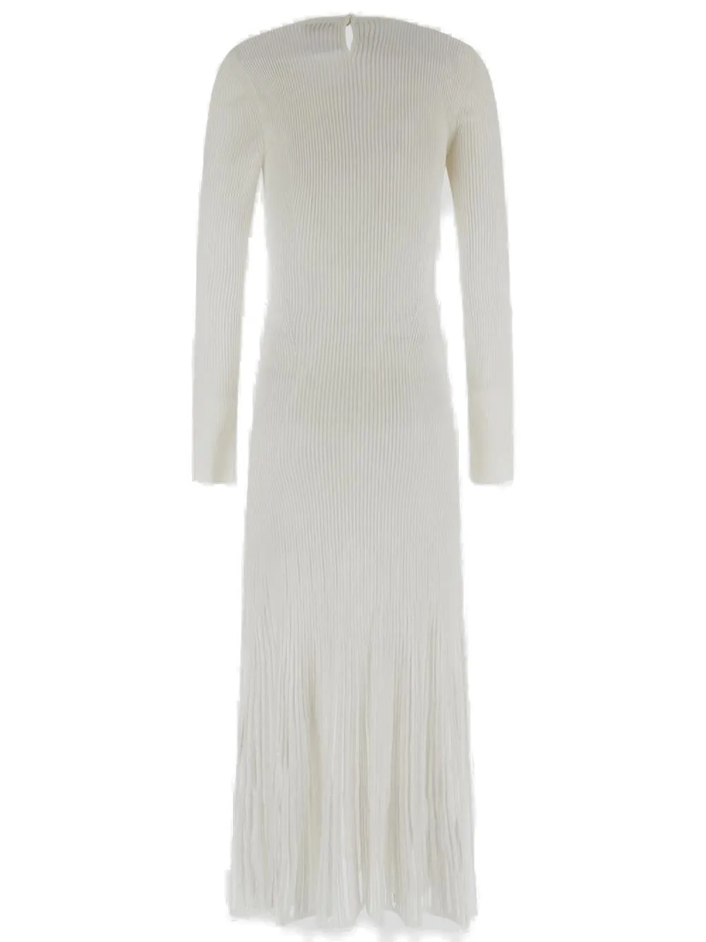 Alexander McQueen Crewneck Pleated Midi Dress