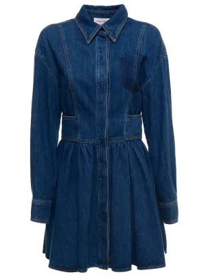 Alexander McQueen Denim Flared Dress