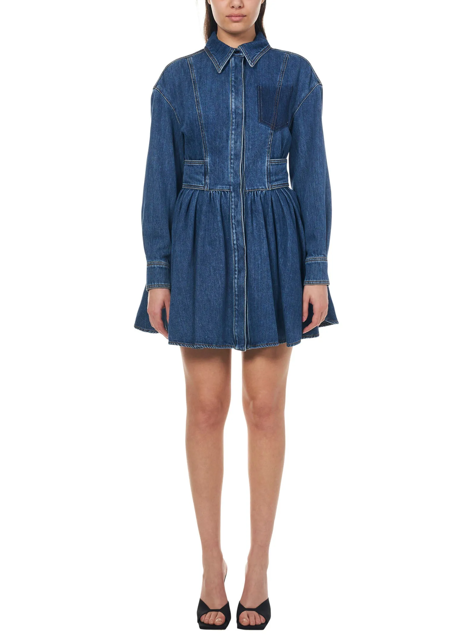 Alexander McQueen Denim Flared Dress