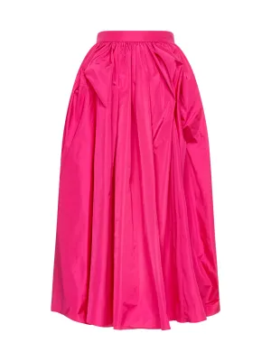 Alexander McQueen High Waist Gathered Midi Skirt