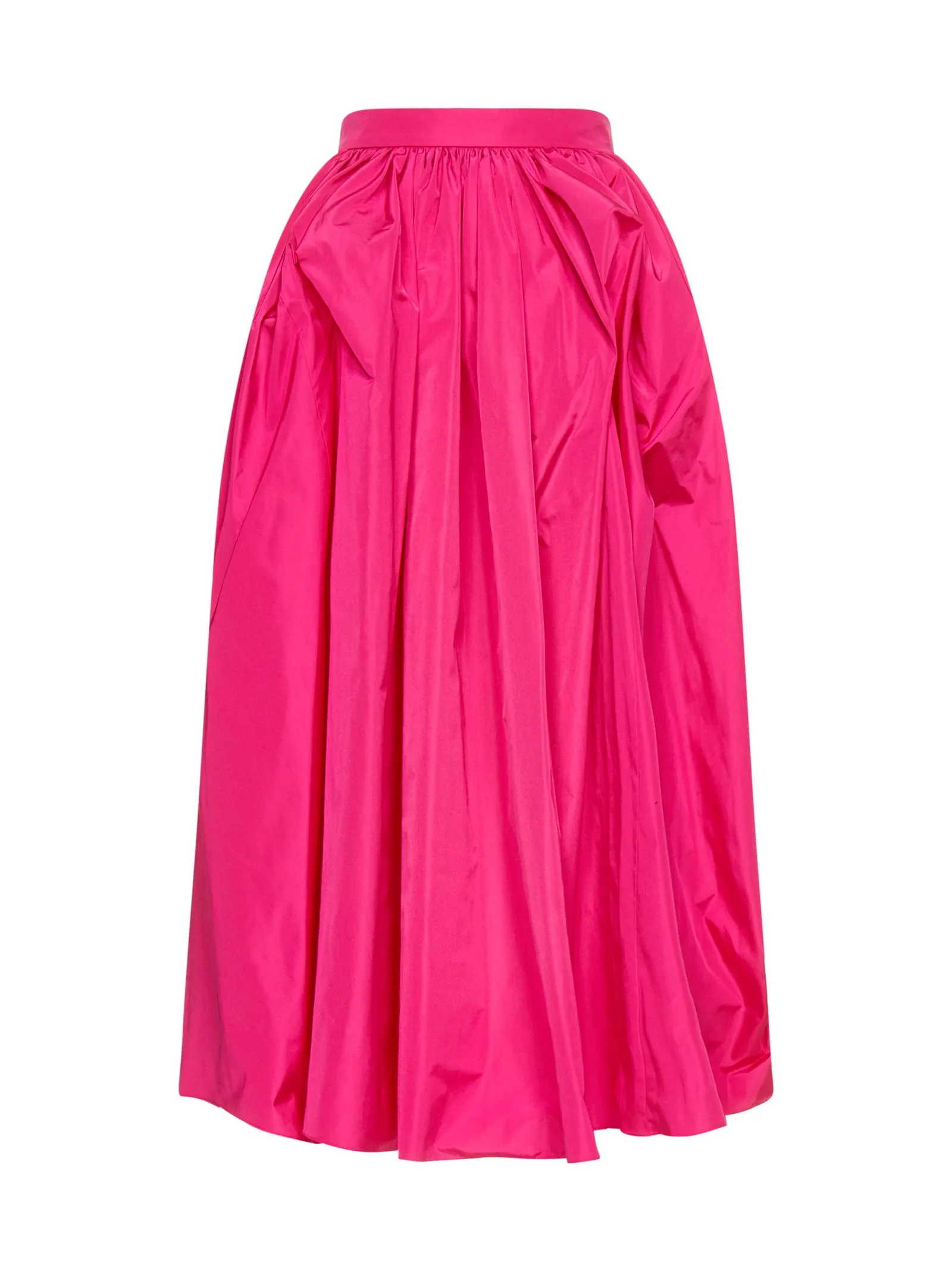 Alexander McQueen High Waist Gathered Midi Skirt