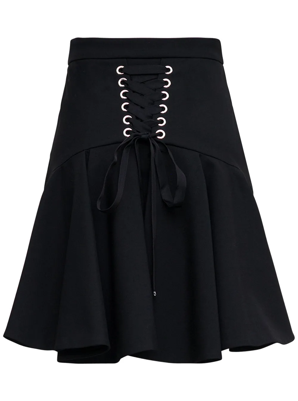 Alexander McQueen Lace-Up Detailed Flared Mini Skirt