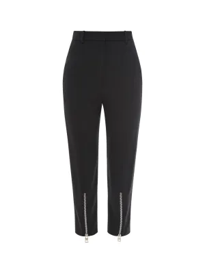 Alexander McQueen Leaf Crepe Zip Trousers