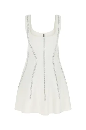 Alexander McQueen Sleeveless Contrast-Stitching Mini Dress