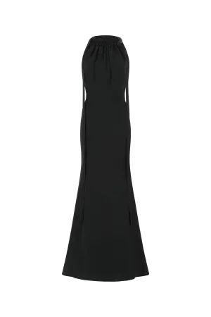 Alexander McQueen Sleeveless Long Drawstring-Neck Dress