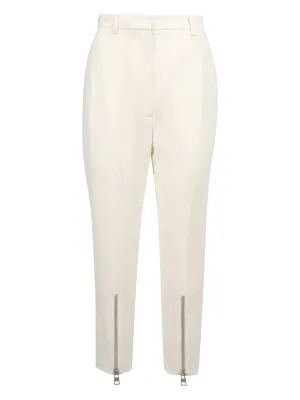 Alexander McQueen Zip Detailed Straight Leg Trousers