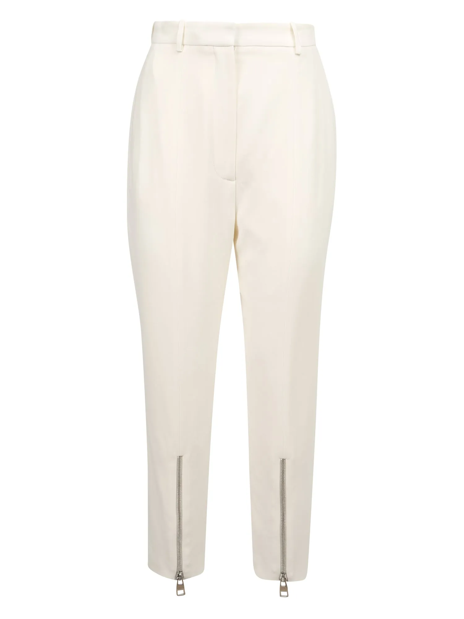 Alexander McQueen Zip Detailed Straight Leg Trousers
