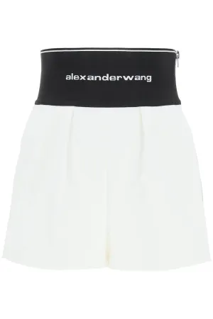 Alexander Wang Elastic Logo Waistband Shorts