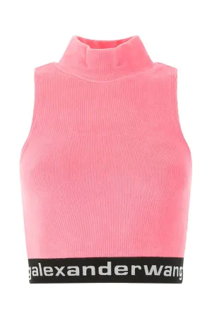 Alexander Wang Logo Band Cropped Sleeveless Top