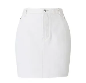Alexander Wang Logo Patch High Waist Denim Skirt