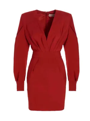 Alexandre Vauthier Long-Sleeved V-Neck Dress
