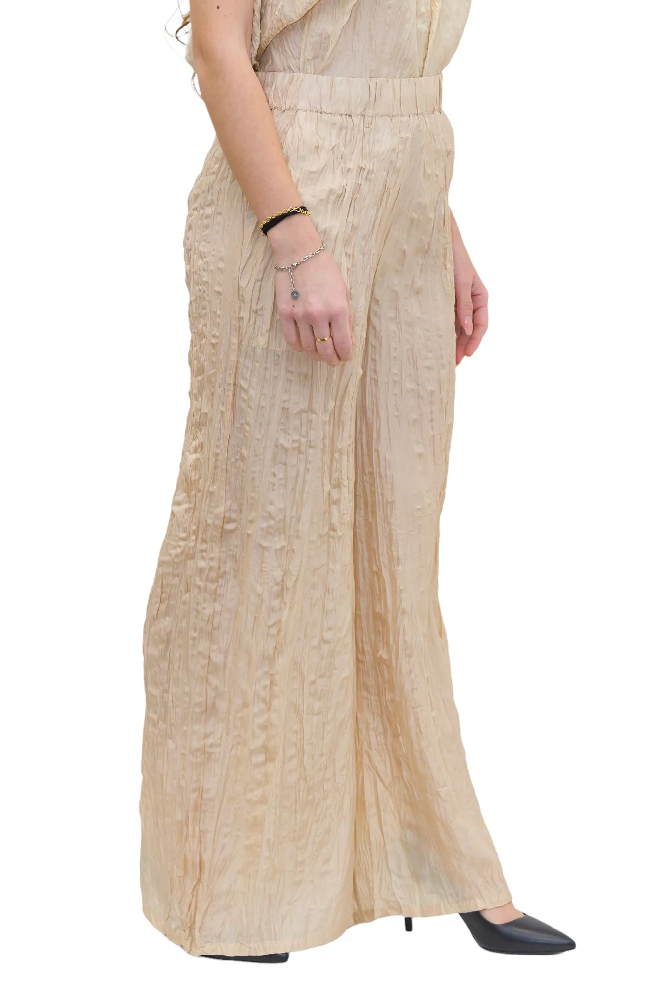 Alysi Ruched Wide Leg Trousers
