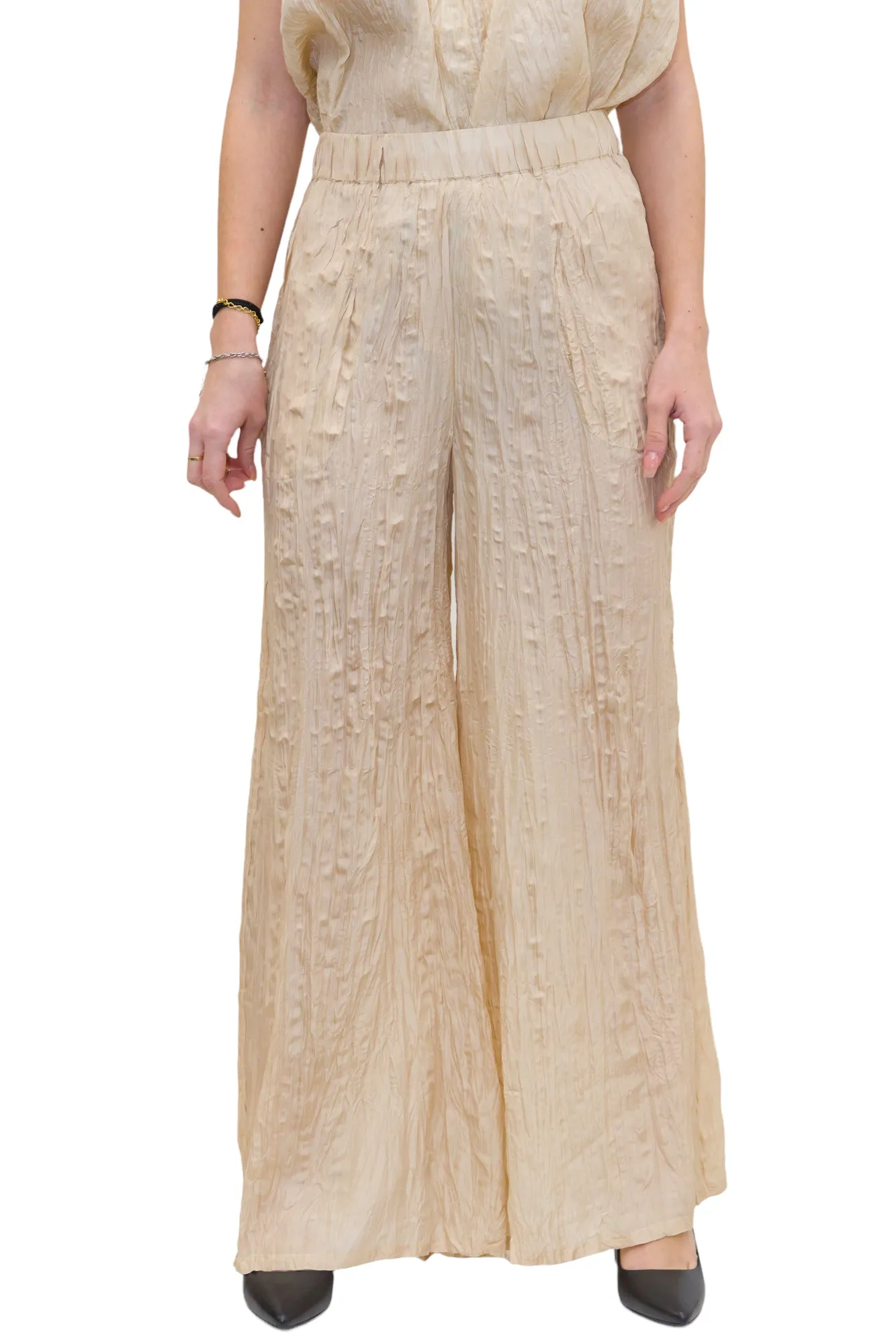 Alysi Ruched Wide Leg Trousers