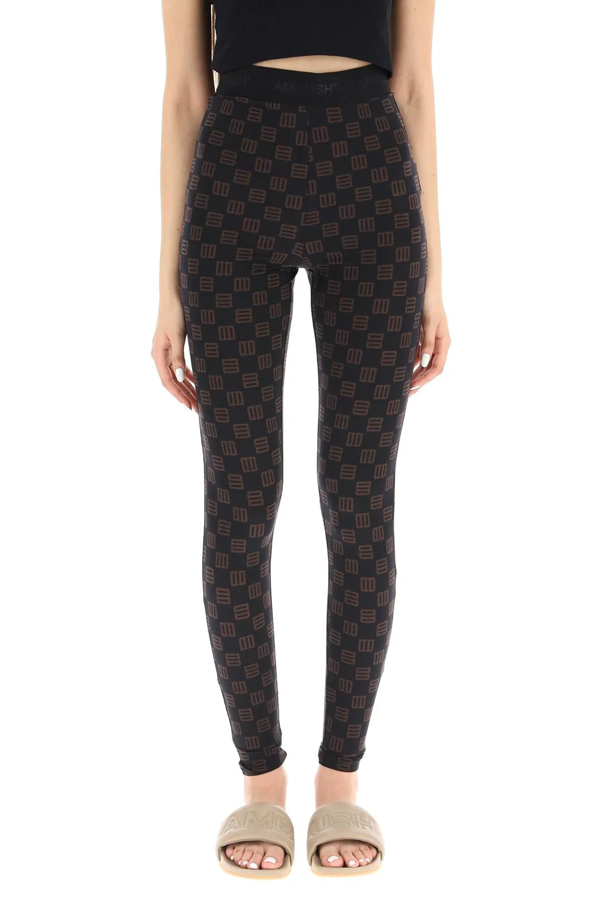 Ambush Logo Waistband Monogram Print Leggings