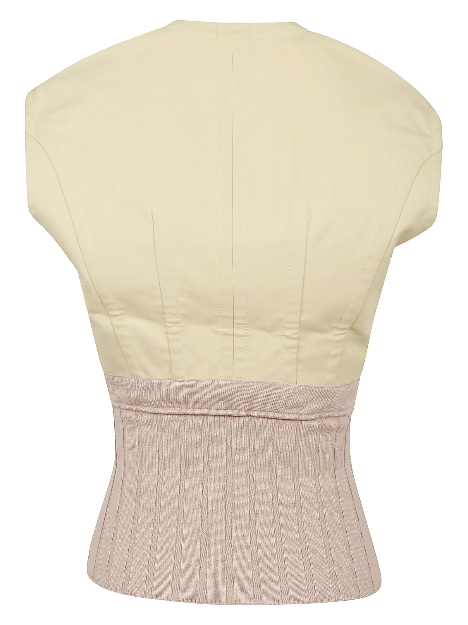 Ambush Two-Tone Zip Up Sleeveless Top