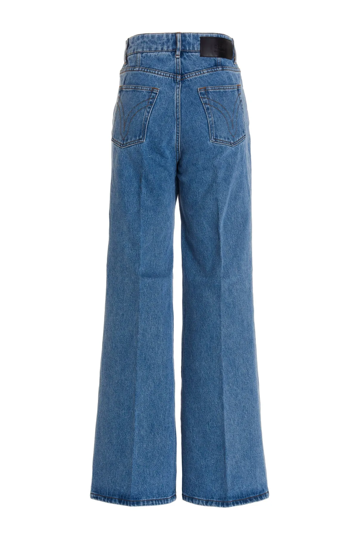 AMI Logo Patch Mid-Rise Flared Jeans