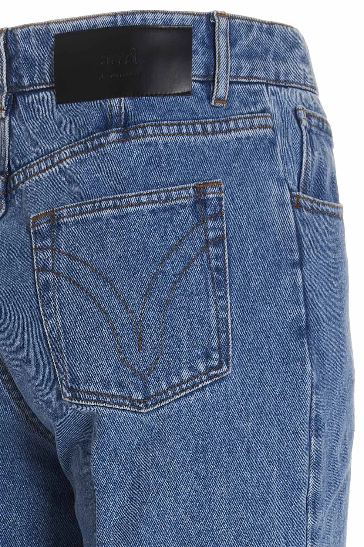 AMI Logo Patch Mid-Rise Flared Jeans
