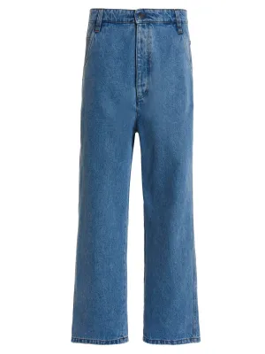 AMI Logo Patch Wide Leg Jeans