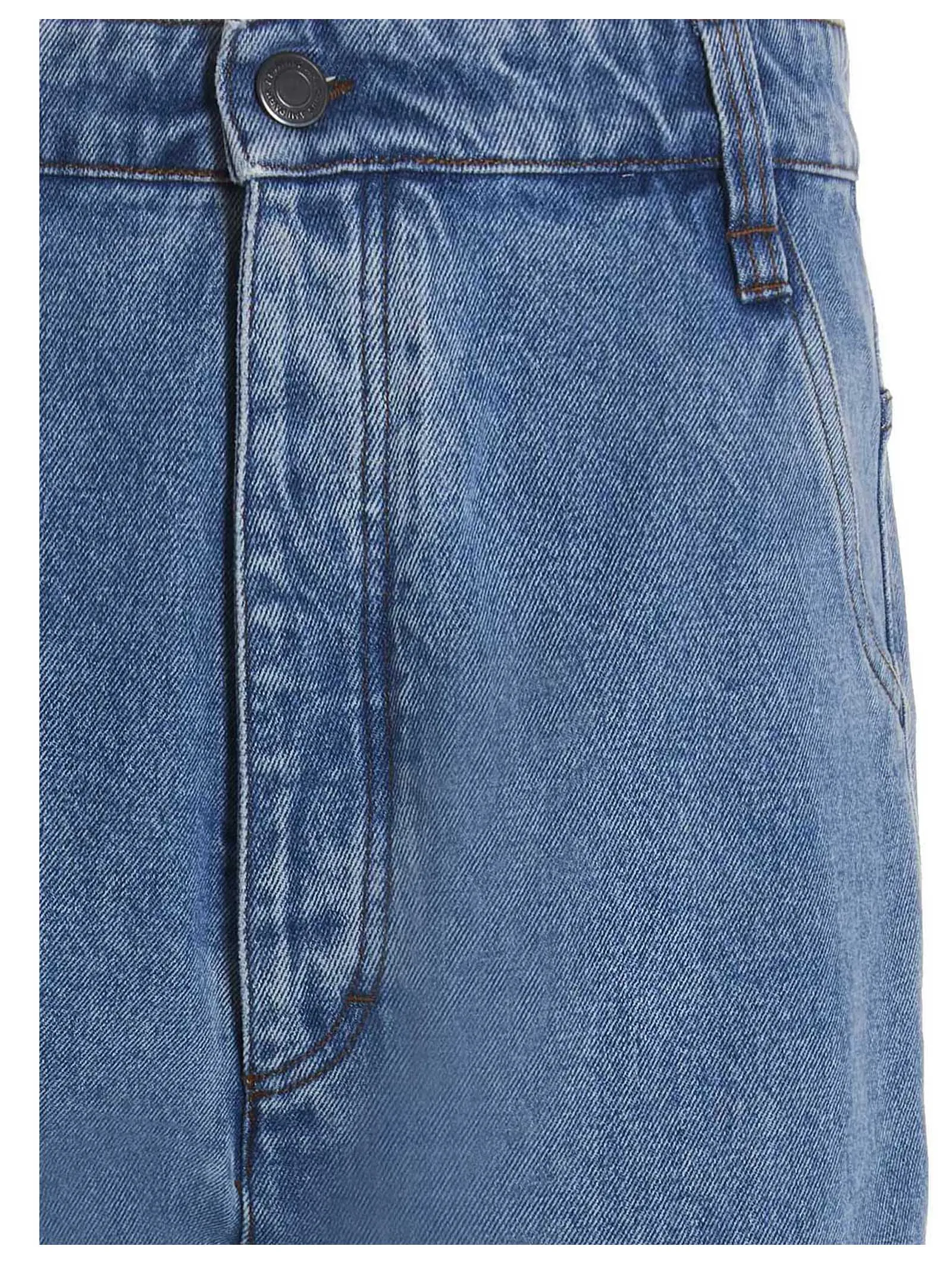 AMI Logo Patch Wide Leg Jeans