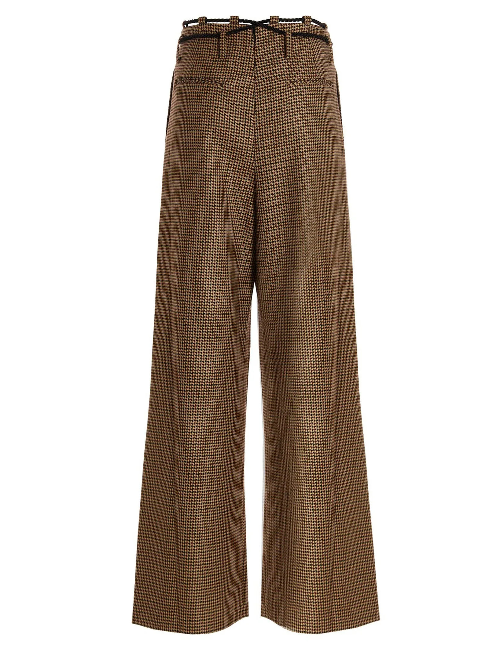 Andersson Bell Karen Check Pattern Wide-Leg Pants