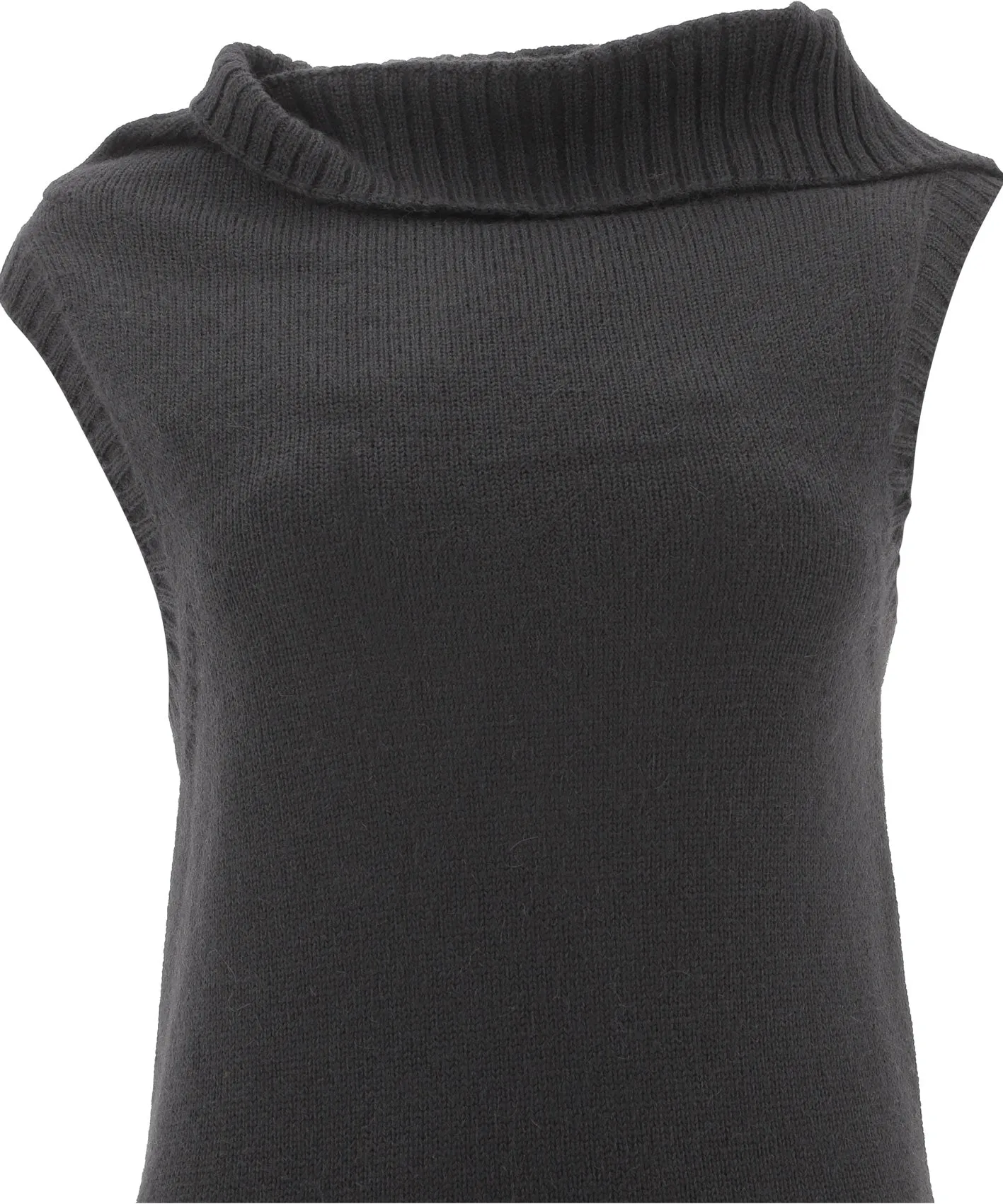 Ann Demeulemeester Ribbed Cowl Neck Knitted Dress