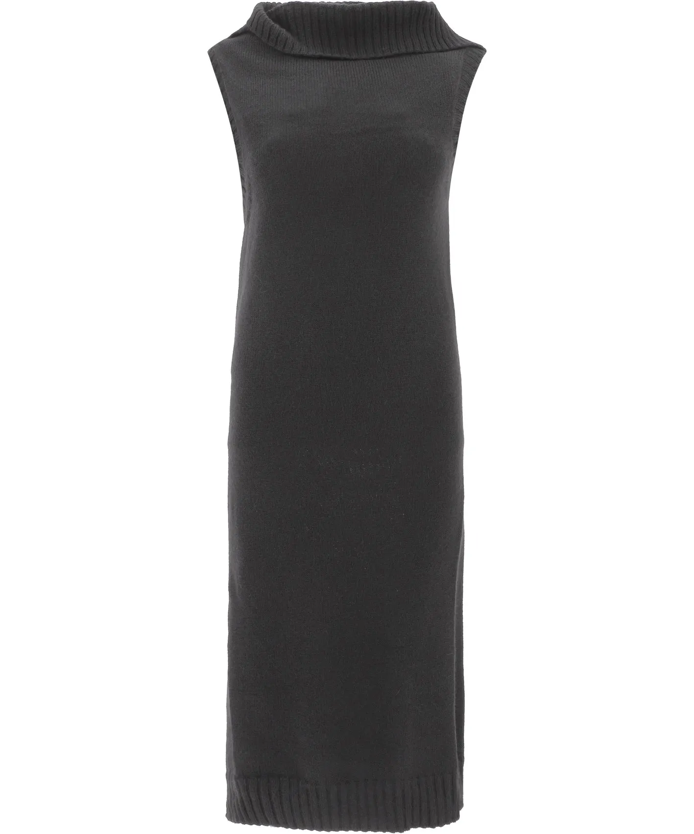 Ann Demeulemeester Ribbed Cowl Neck Knitted Dress