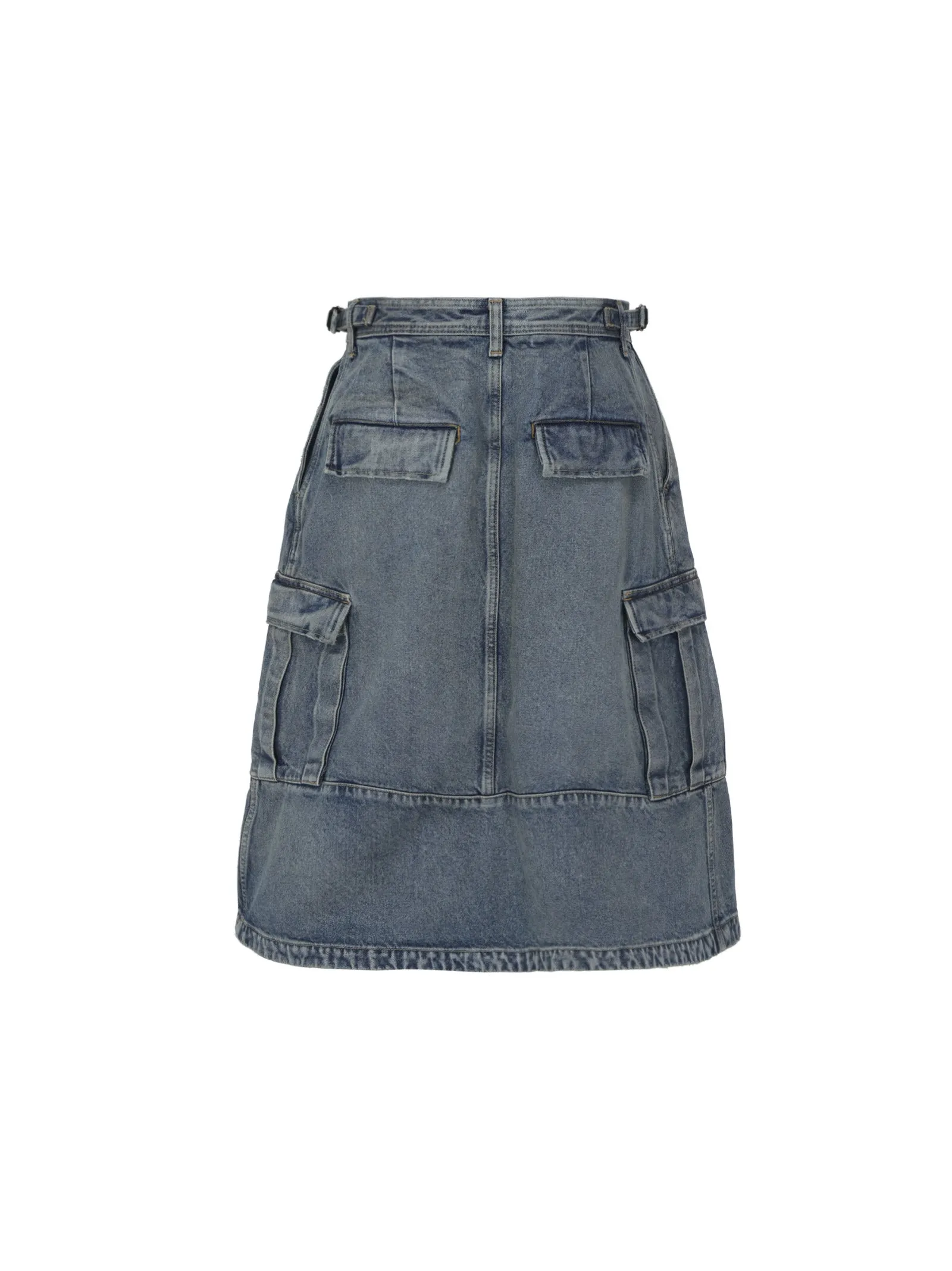 Balenciaga Cargo Midi Denim Skirt