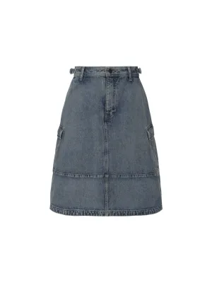 Balenciaga Cargo Midi Denim Skirt