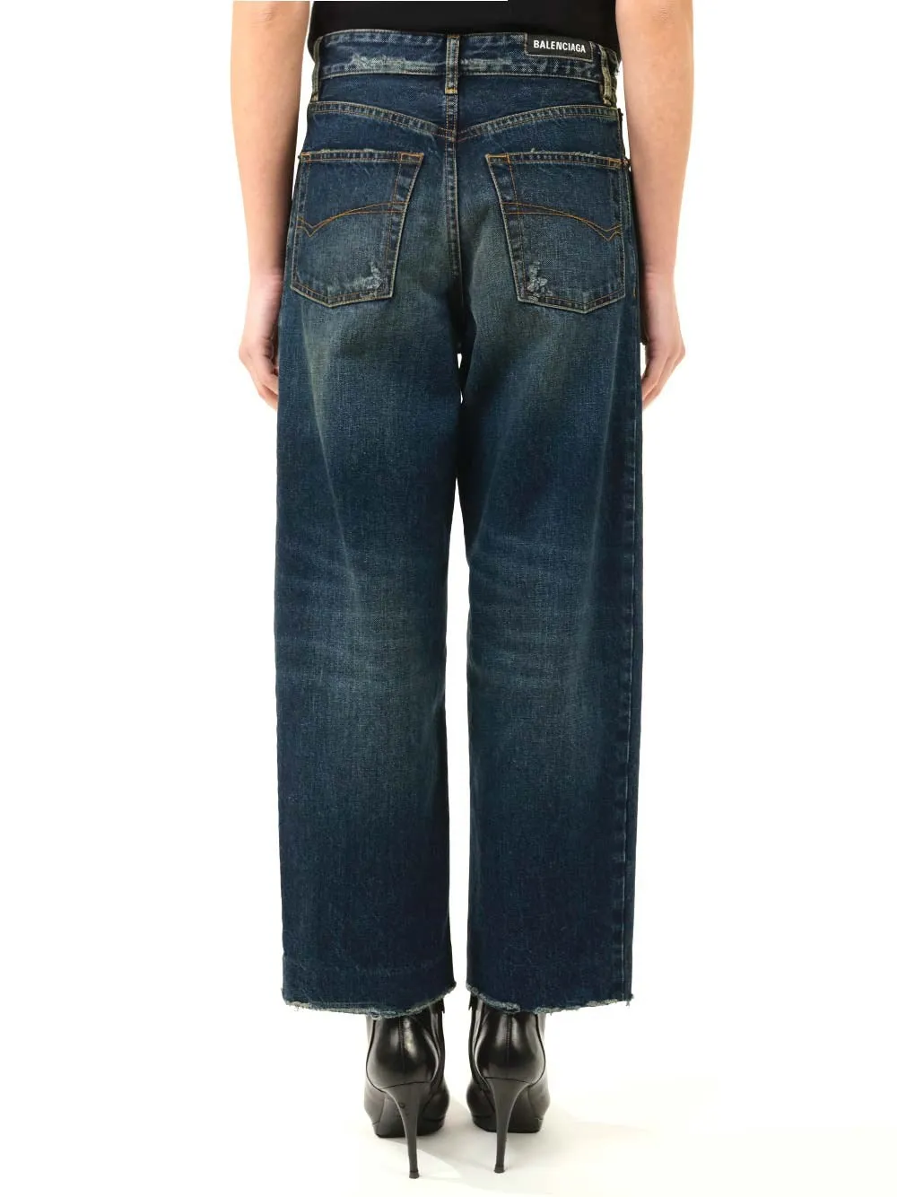 Balenciaga Distressed Hem Cropped Jeans