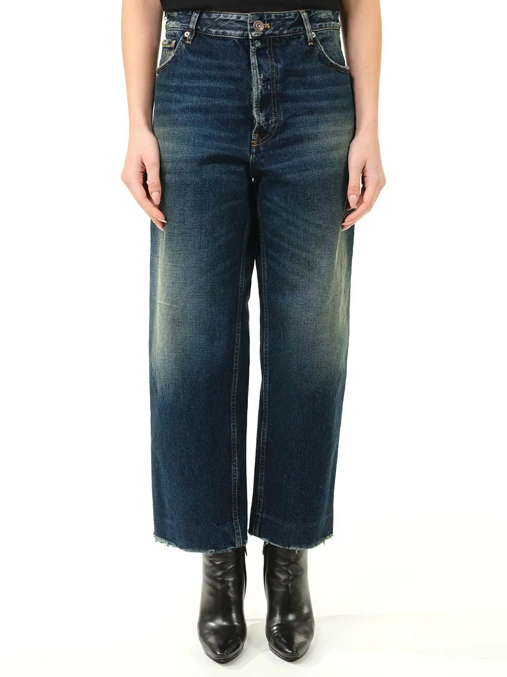 Balenciaga Distressed Hem Cropped Jeans