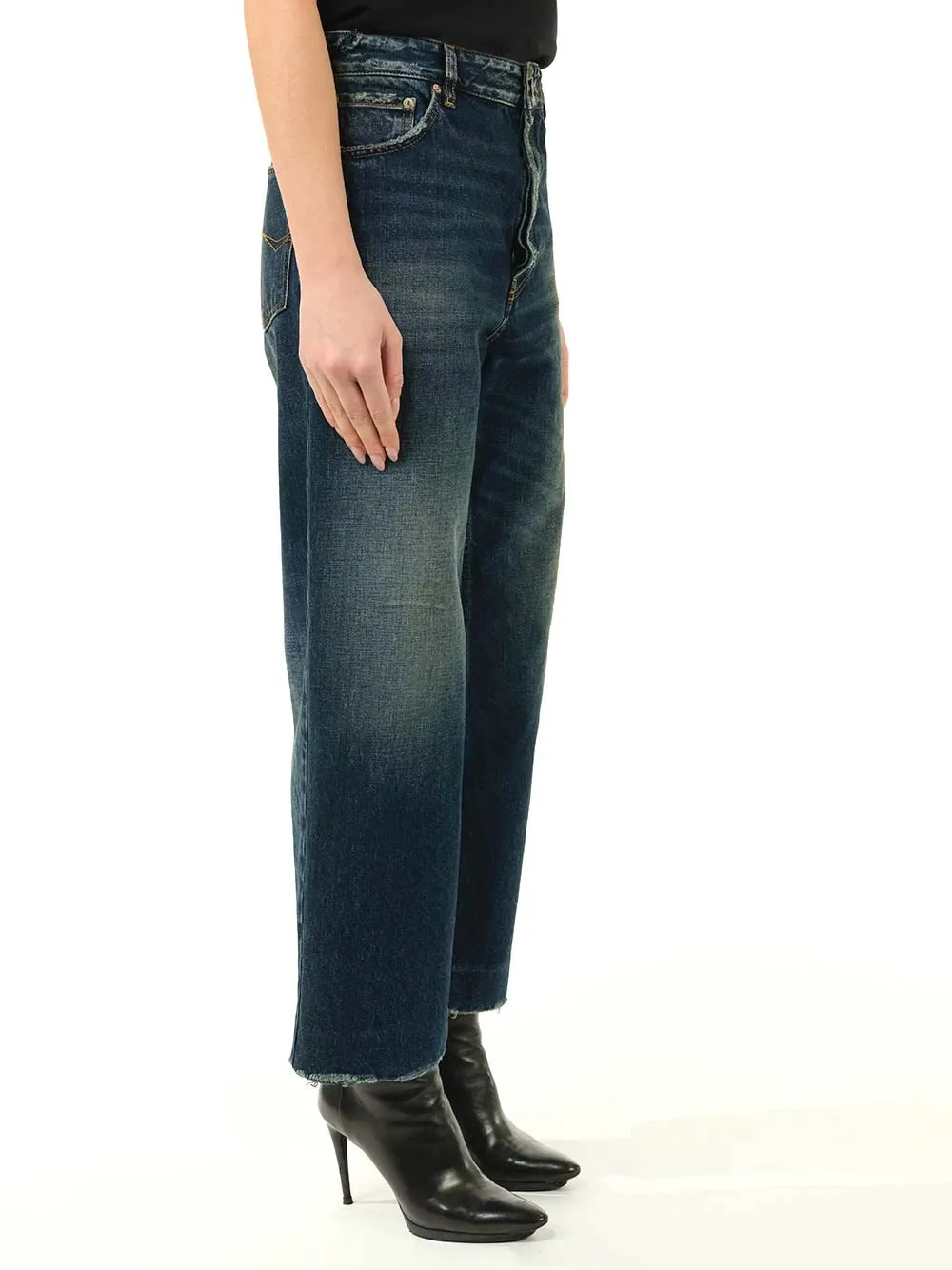 Balenciaga Distressed Hem Cropped Jeans