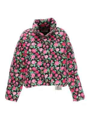 Balenciaga Floral Printed High Neck Puffer Jacket