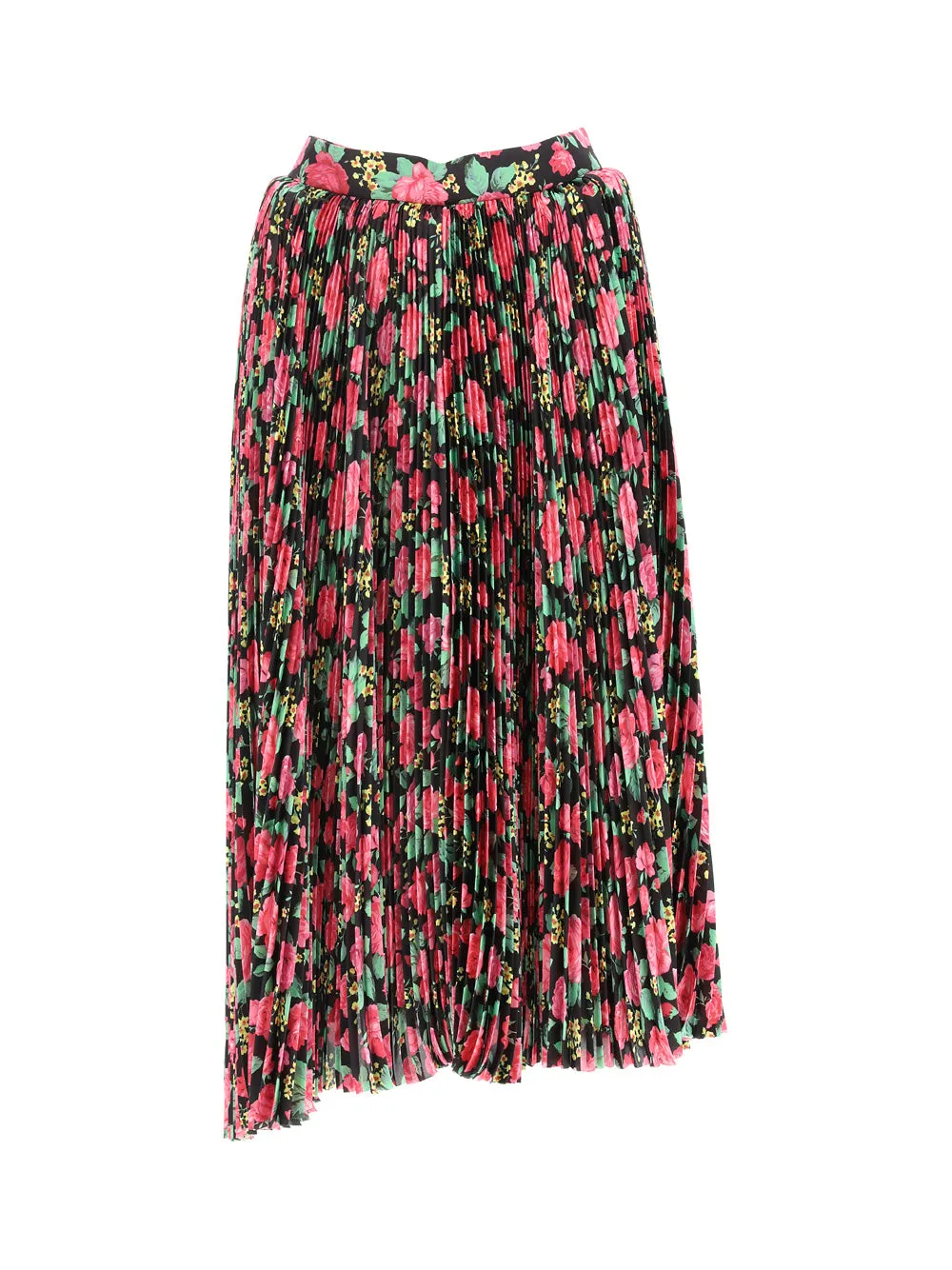 Balenciaga Floral Printed Pleated Skirt