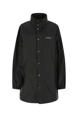 Balenciaga Logo Printed Oversized Rain Jacket