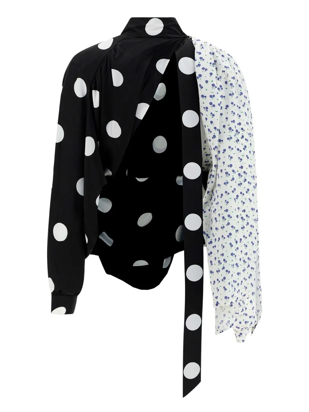 Balenciaga Polka Dot Pattern High Neck Top